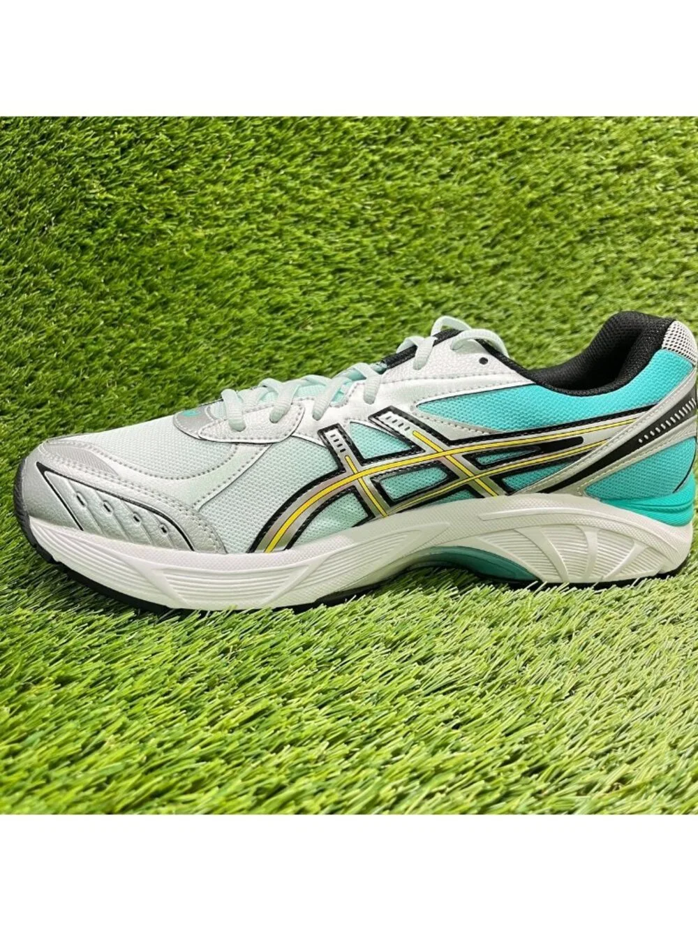 Asics GT-2160 Mens Size 12 Silver Teal Gold Athletic Running Shoes Sneakers